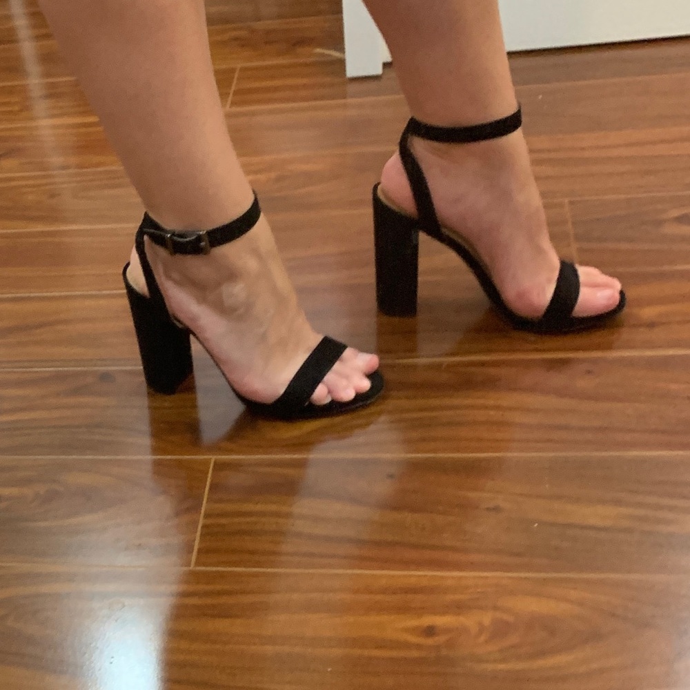 Black Suede Express Heels
